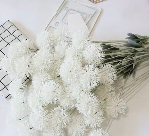 Plastic White/cream Pom Artificial Filler Flower