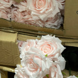 Artificial Flower Rose Bunch 9 head Pink Pointy