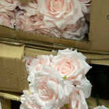 Artificial Flower Rose Bunch 9 head Pink