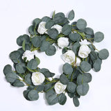 2M/6.5 feet Greenery silver dollar with white flowers