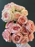 Bobi 9 head Coral Pink Rose bunch