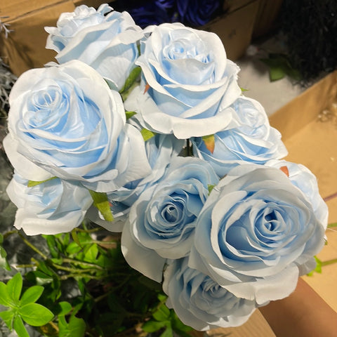 Light Blue Diamond Rose Bunch 10 head