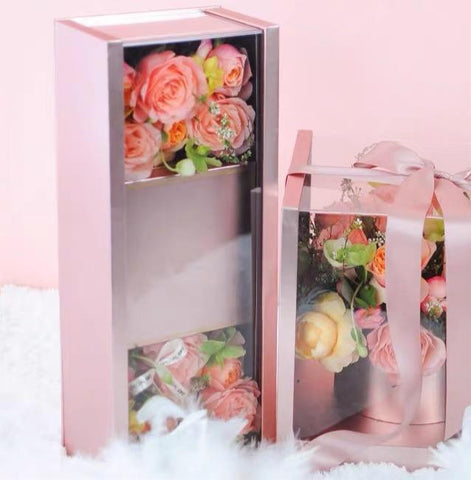 Pink acrylic cardboard box