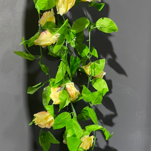 Green Artificial Flower Ivy leaf Garland with champagne flower wedding greenery 2.2m