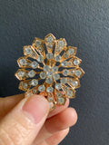 Gold Diamond Rhinestone Brooch 1.5”-2” (m)