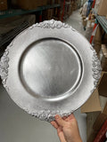 Vintage Acrylic flower Charger Plate CP18108 white and Gold