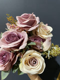 Rose Lilac 10 head European rococo Roses Artificial Flower large sweet rose