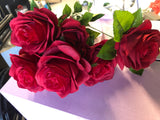 New 7 head Red Rose Artificial flower