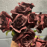 Baroque Hand tied Flower Bouquet Dark Burgundy