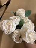 Artificial Rose 9 Head Bunch Cream GEM