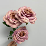 Purple pink Curly edge Rose Spray 2 heads