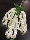 Artificial medium length wisteria wedding decor Cream