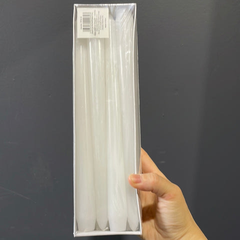 Pack of 12 white taper Candles wedding decor 10” long