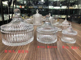 Crystal Small container vase 3.9”Hx2.75”D (S)