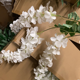 Artificial wisteria wedding decor Cream white