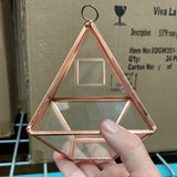 Small Rose Gold 5.5” Glass pyramid triangle