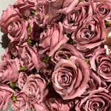 10 head Dark Dusty Pink Rose Artificial flower rose