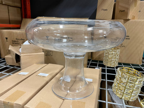 Round GLASS BOWL VASE 8”W X 8”H WEDDING CENTERPIECE