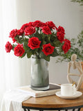 Moist Touch Real Touch Rose Artificial Flower Single Stem Rose (Red)-MOI1