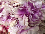 7 HEAD Purple and White FABRIC PEONY BUNCH ARTIFICIAL PEONIES - Richview Glass Wedding Supplies