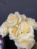 7 head light yellow Sweet Rose Artificial flower