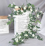 Green leaf Garland with white flower wedding greenery new