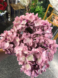 Two tone lilac Hydrangea Bunch 6 head silk fall Color