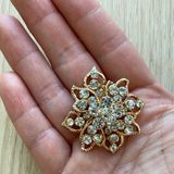 Small flower Brooch decoration 1.5” diameter gold