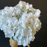 White Hydrangea Bunch 7 head silk