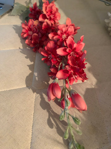 Red Artificial Silk flower Delphinium