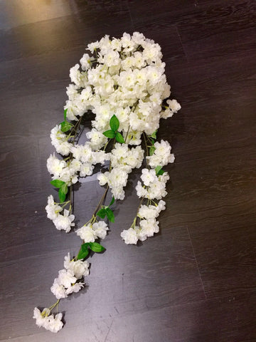 Artificial Cherry Blossom Hanging White wedding decoration silk fake flower - Richview Glass Wedding Supplies