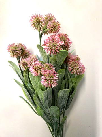 Pink Thistle Bunch Artificial Flower 7 Stem bunch