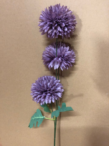 Dark purple pom Artificial Filler Flower