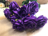 Dark purple Diamond Rose Bunch 10 head