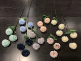 New light blue Pom Artificial Filler Flower 3 head spray