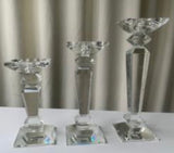 New CRYSTAL Candleholder pillar set of 3