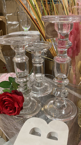 New Glass CANDLEHOLDER set of 3