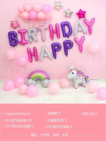 Birthday balloon set Unicorn