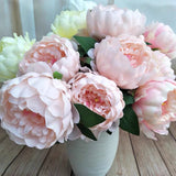 Blush light pink 5 Head Peony bunch