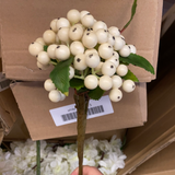 New white BERRY pick ARTIFICIAL FLOWER