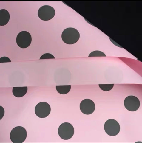24"x24" Waterproof Wrapping Pink polka dot