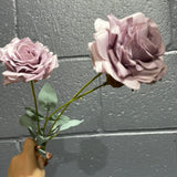 Lilac Wild Rose Spray 2 heads 1 bud