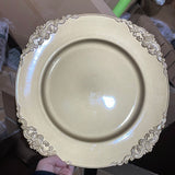 Gold Charger Plate Acrylic Classic Flower pattern CP18108