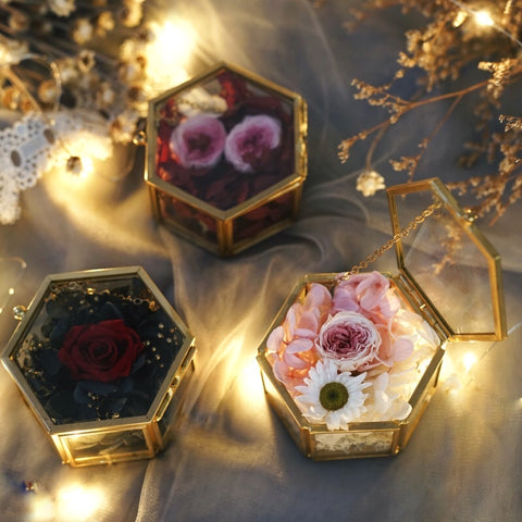 Geometric Hexagon Ring Box Jewelry Box (S) jewellery