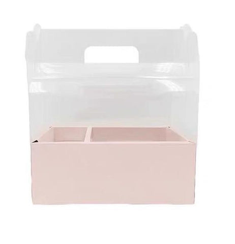 Clear top Cardboard Flower box pink