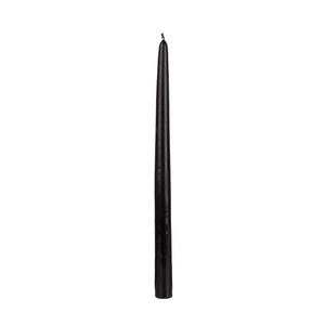 Pack of 12 black taper Candles wedding decor 10” long