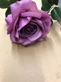 Artificial Flower Single Stem Fall Rose bouquet material (purple)-STE7 - Richview Glass Wedding Supplies