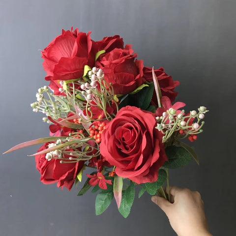 Red ROSE BUNCH With fillers