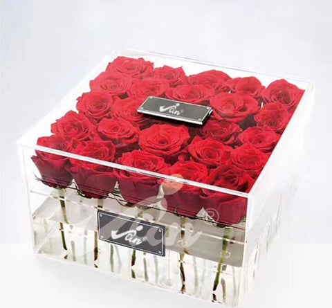 25 Hole Acrylic box centerpiece For Flowers - Richview Glass Wedding Supplies