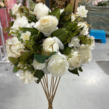 Artificial Flower Rose Hydrangea Arrangement Cream white